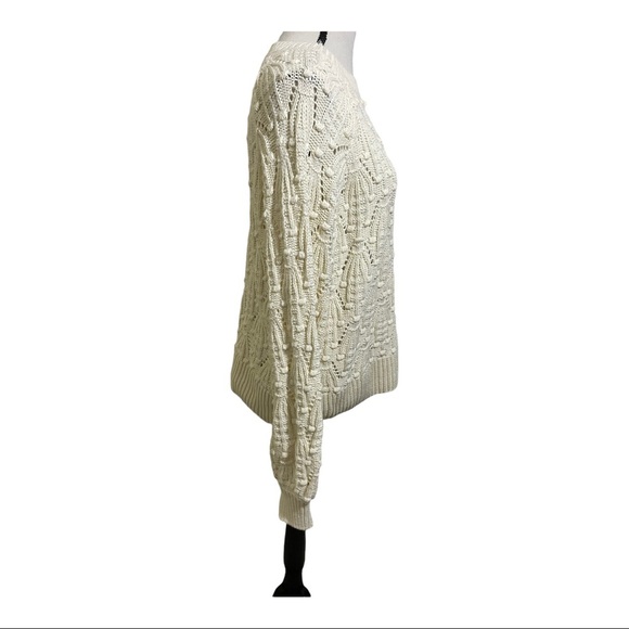 Jun & Ivy womens crewneck sweater Small off white Cotton - Picture 4 of 11